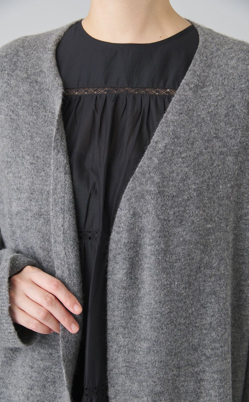 ウールニットロングカーディガン