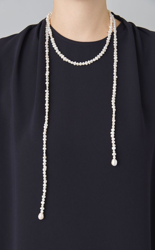 バロックパールロングラリエットネックレス