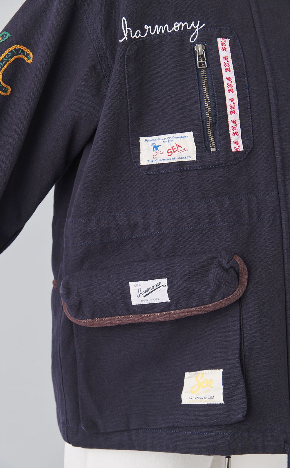 コットンパッチワークワークブルゾン