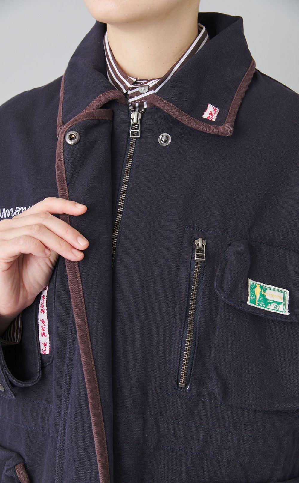 コットンパッチワークワークブルゾン