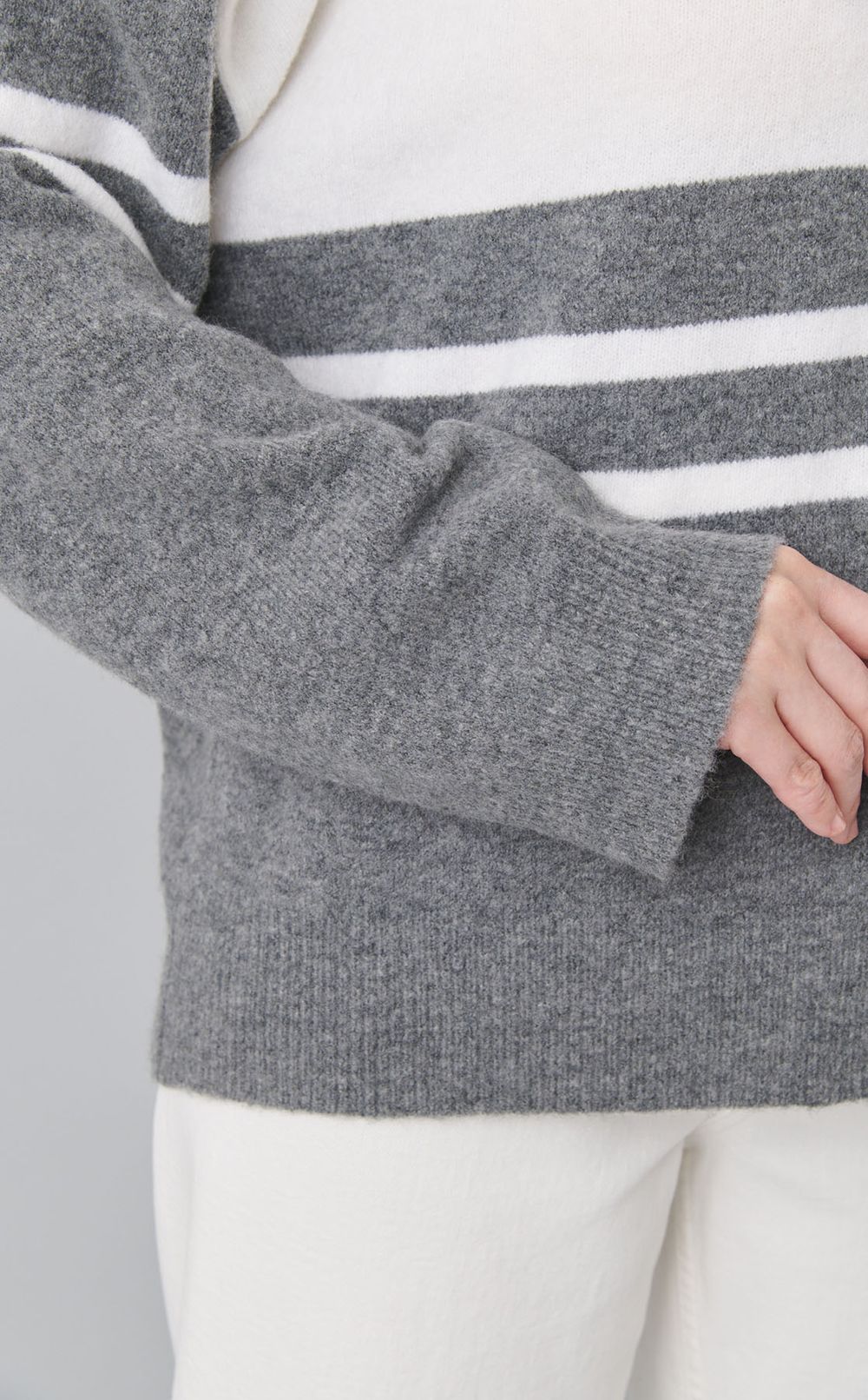 ランダムボーダーウールニット