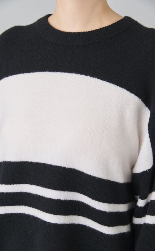 ランダムボーダーウールニット