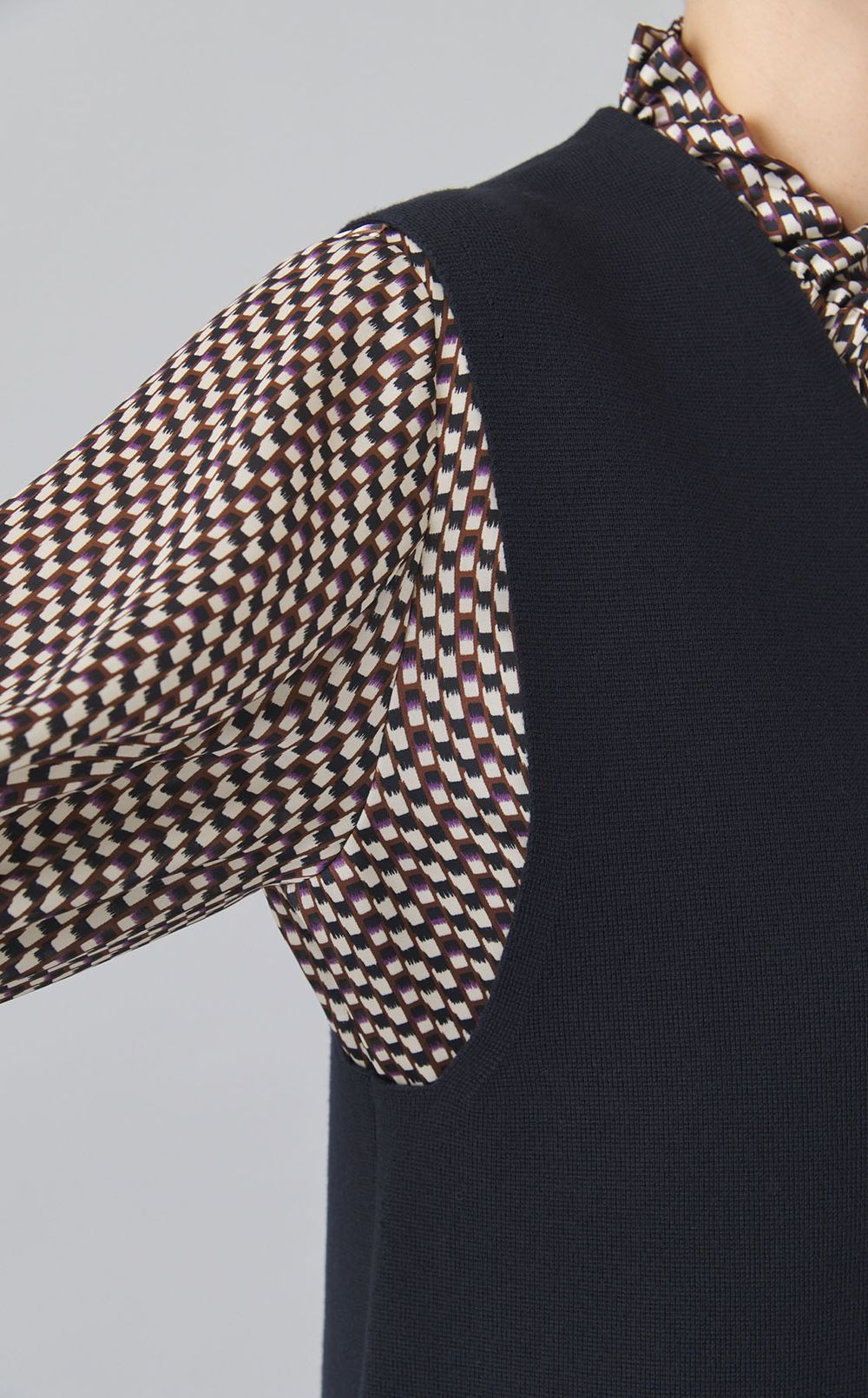 ミラノリブニットロングジレ