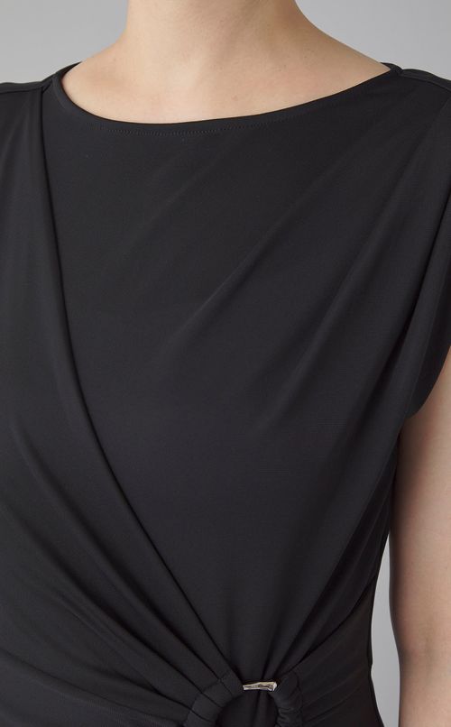 ドレープウエストメッシュワンピース