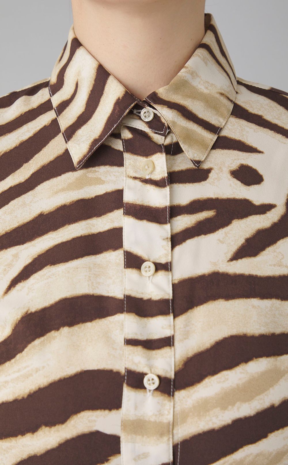 ゼブラプリントシャツワンピース