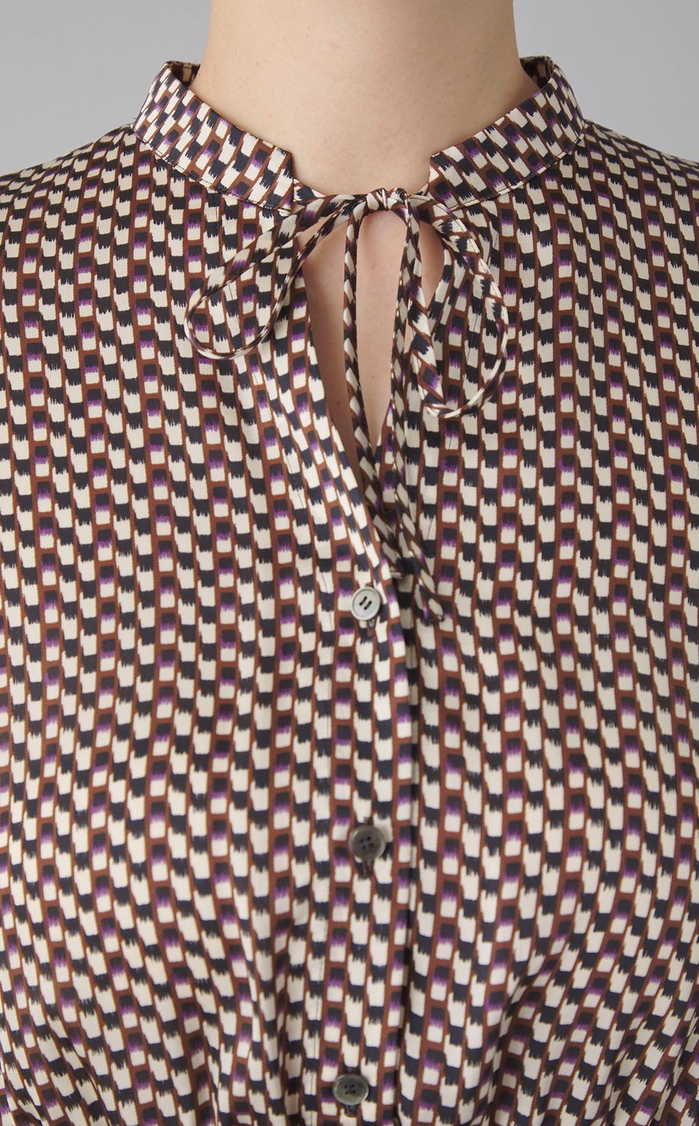 プリントウエストギャザーワンピース