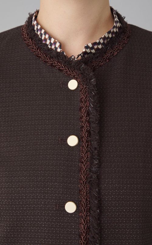 パイピングノーカラージャケット