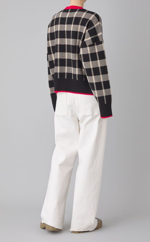 チェックプルオーバーニット