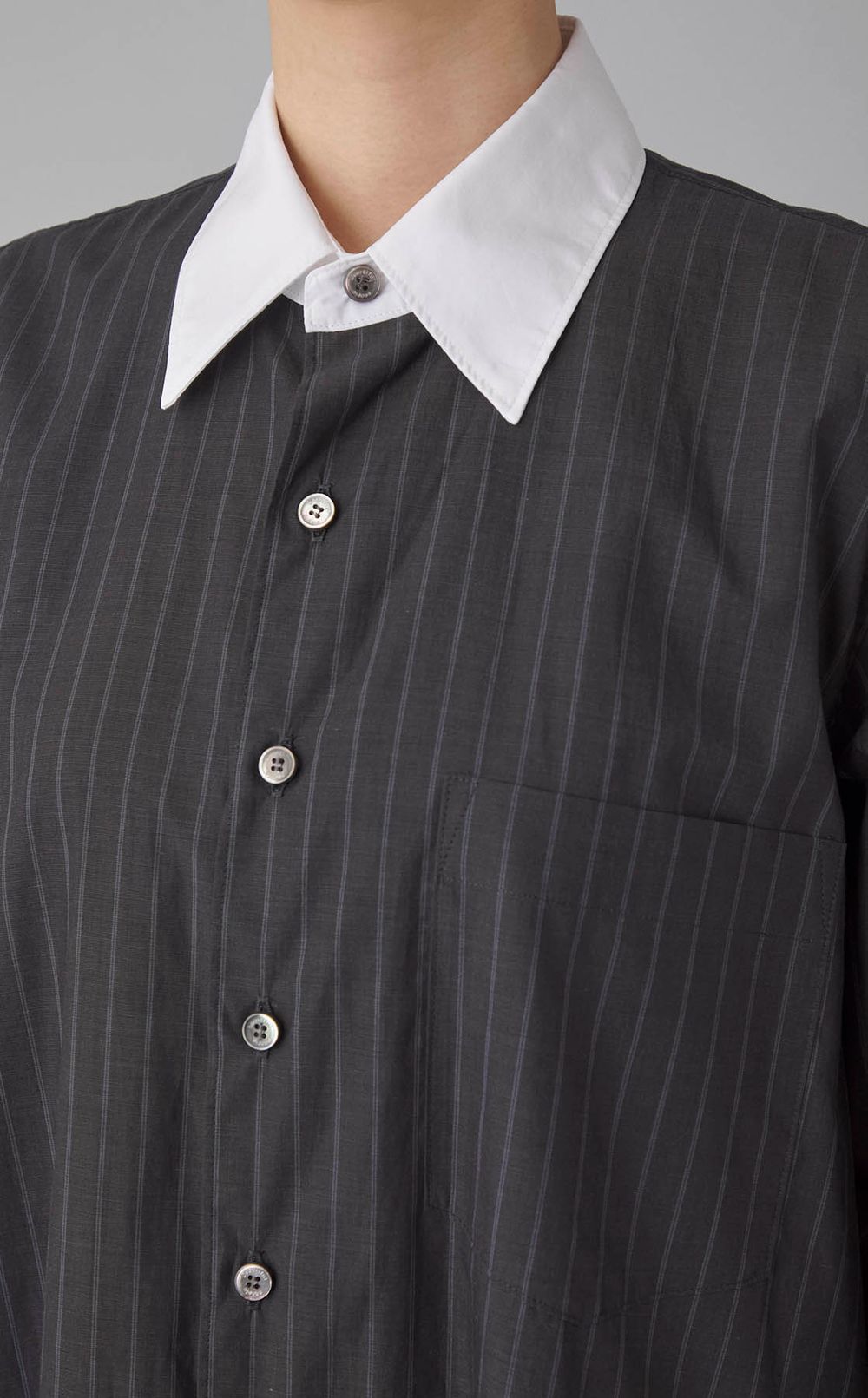 ダブルフロントコットンシャツワンピース