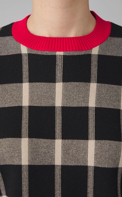 チェックプルオーバーニット