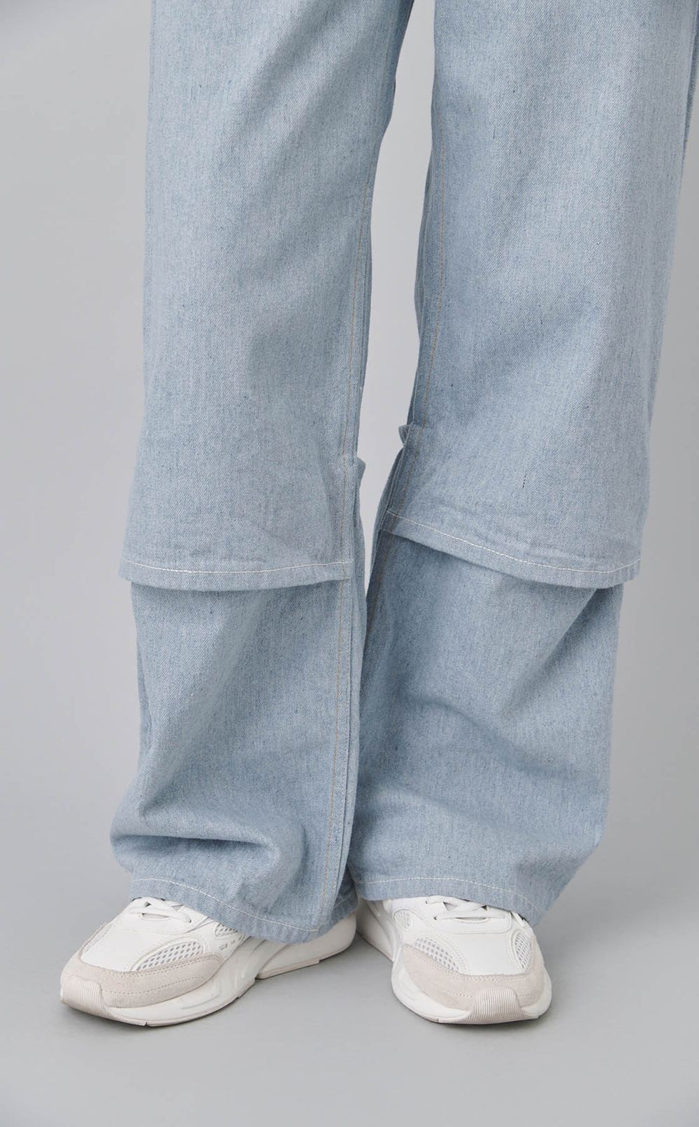 2wayフリップヘムリサイクルデニムパンツ