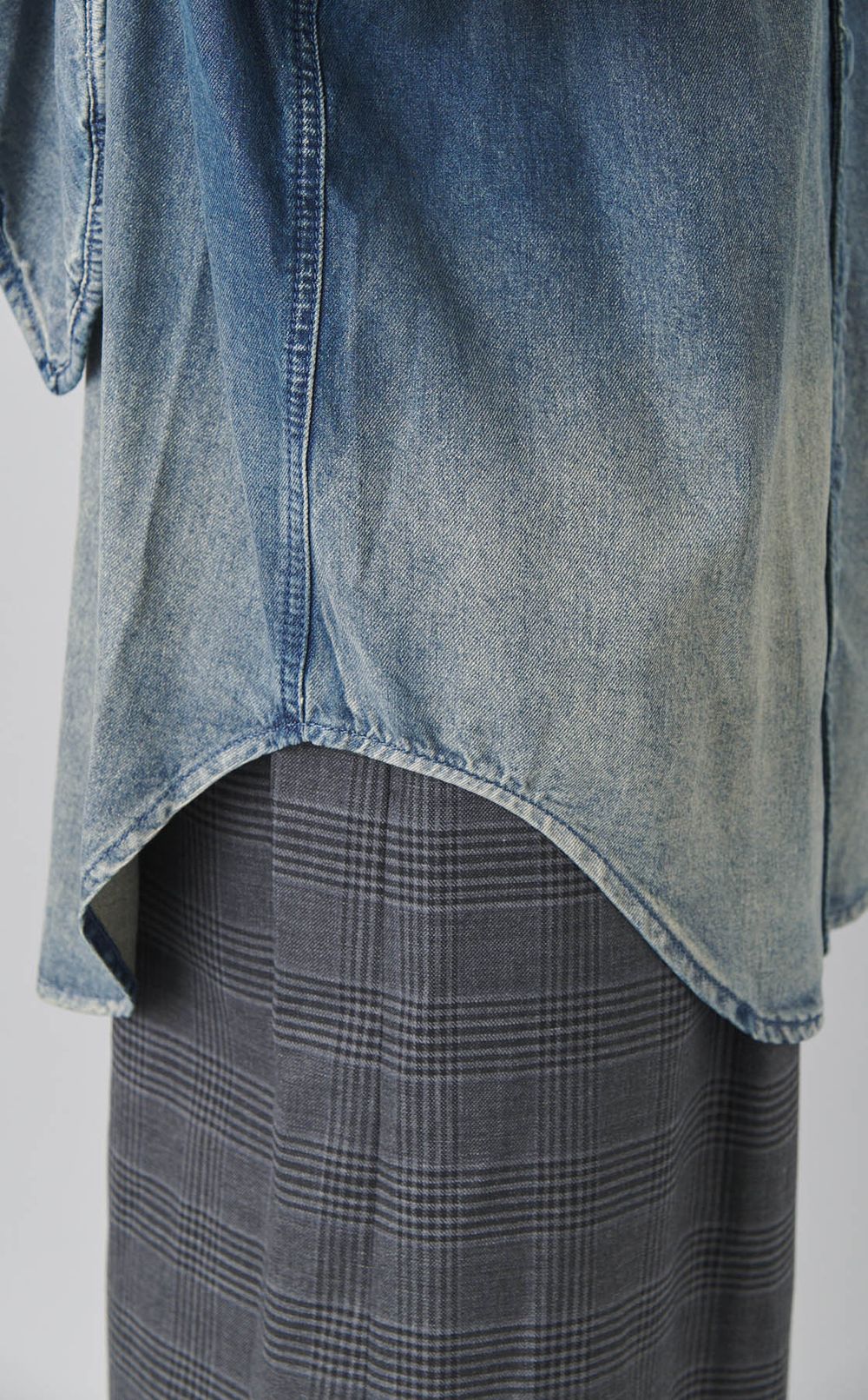 デニムボウタイブラウス