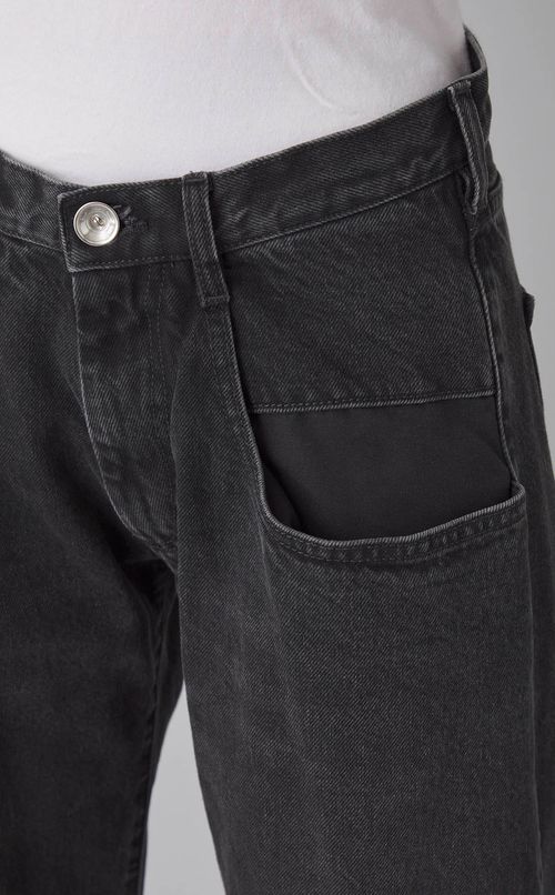 コントラストポケットデニムパンツ