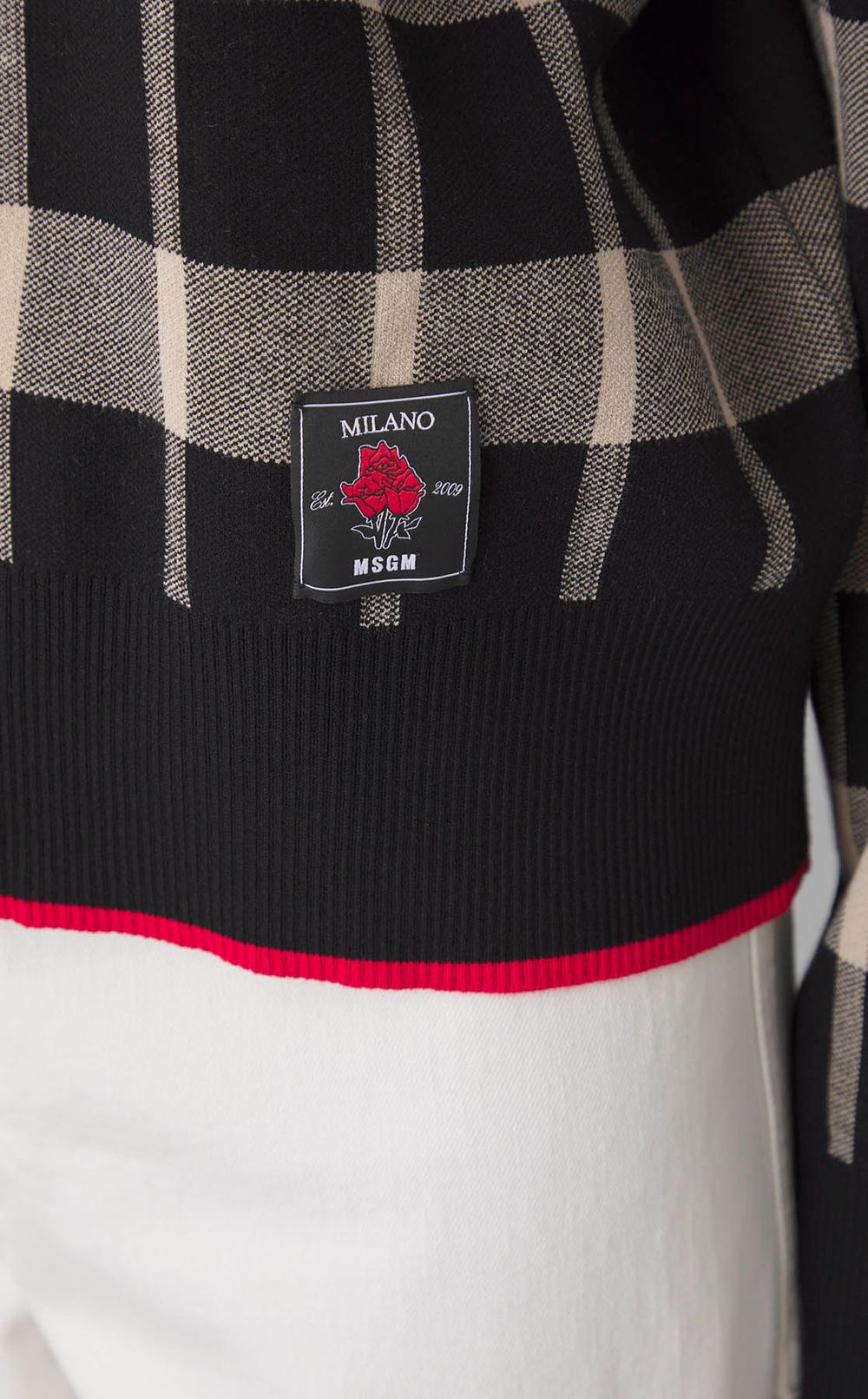 チェックプルオーバーニット