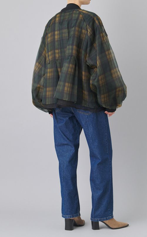 センタープレスリボンデニムパンツ