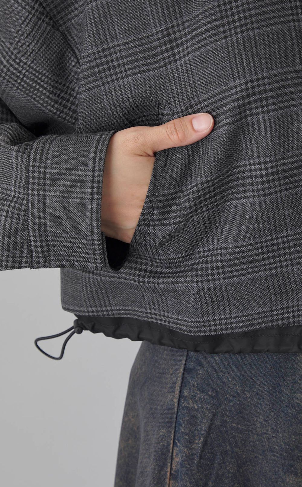 チェッククロップドブルゾン