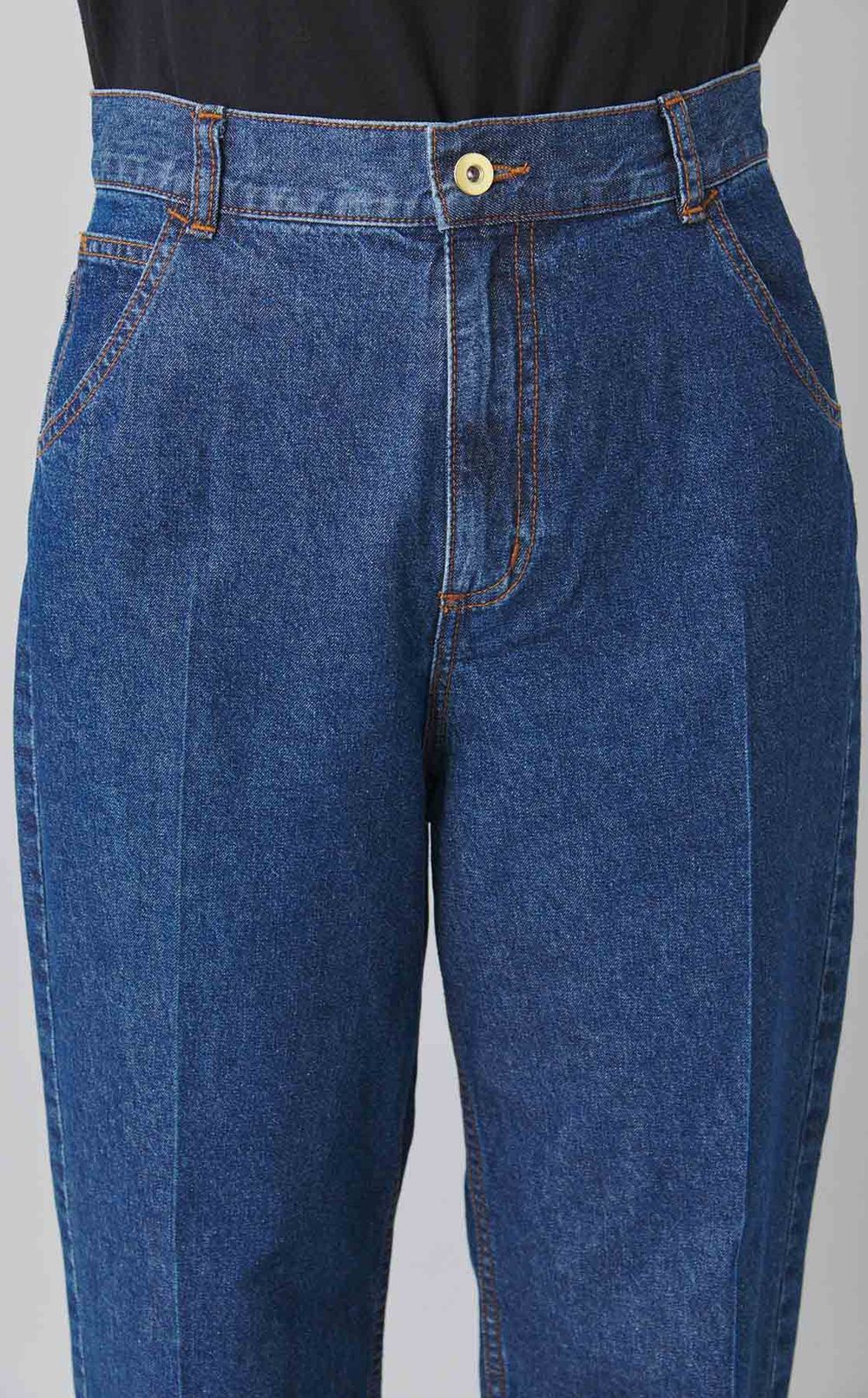 センタープレスリボンデニムパンツ