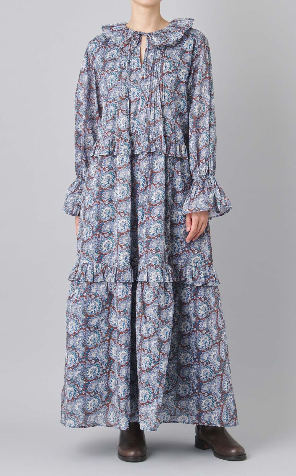 コットンオーガンザペイズリーワンピース