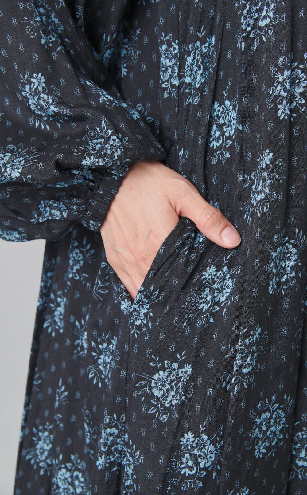 ジャガードポピープリントヨークワンピース