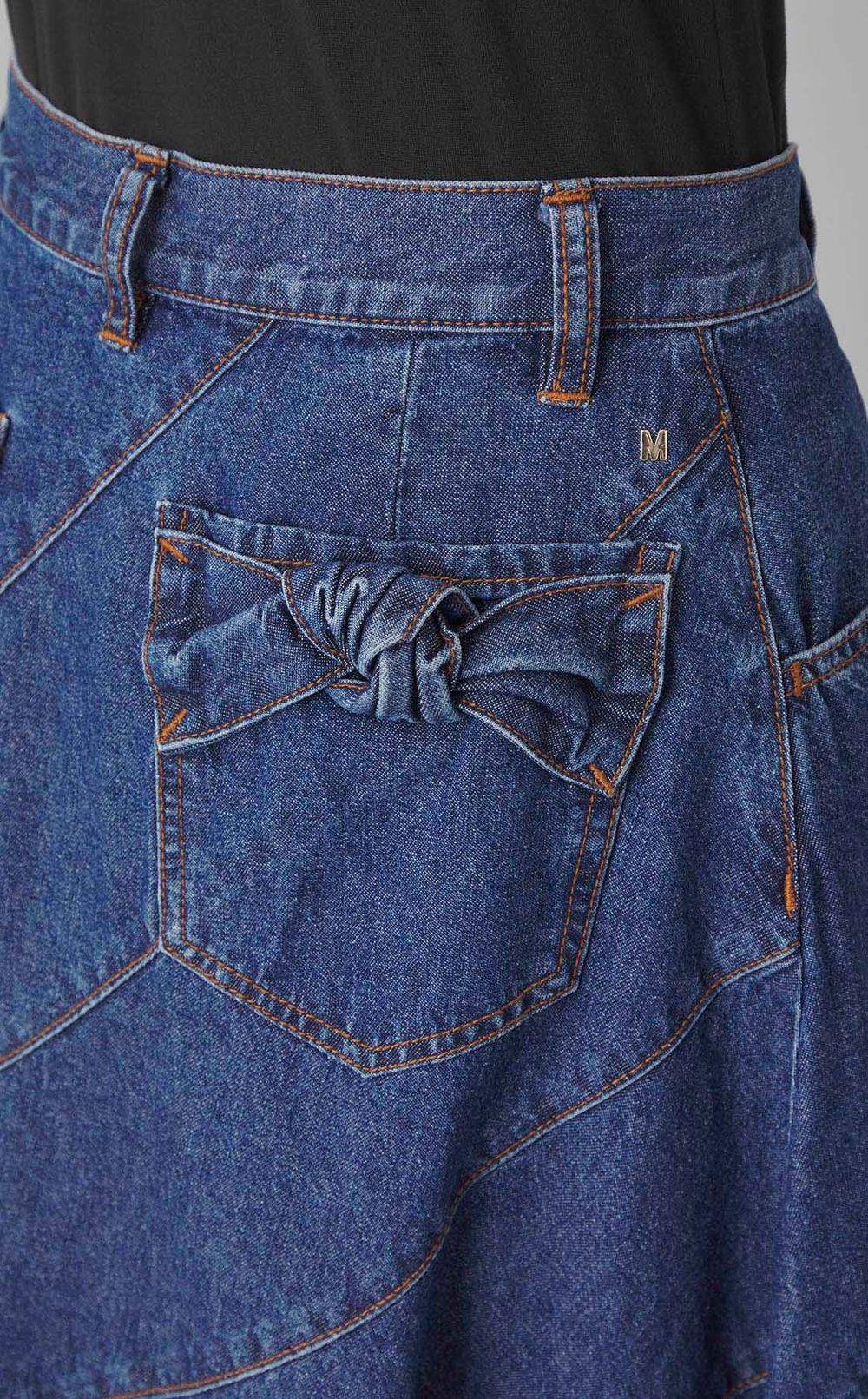 リボンバイアスデニムスカート