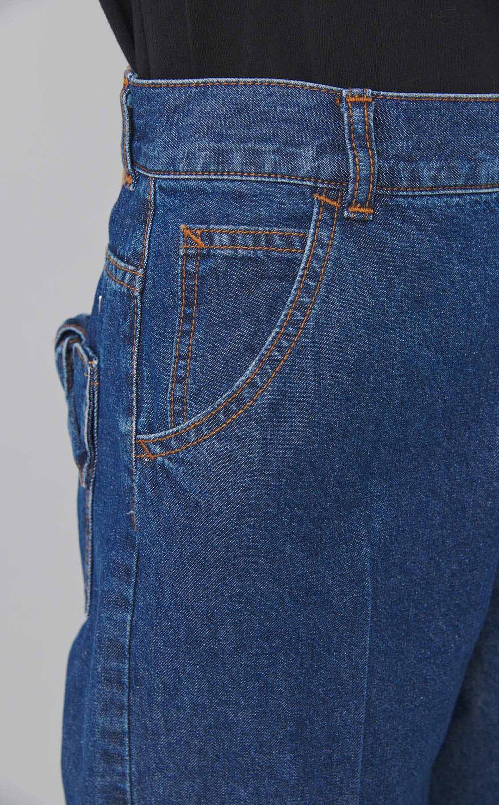 センタープレスリボンデニムパンツ