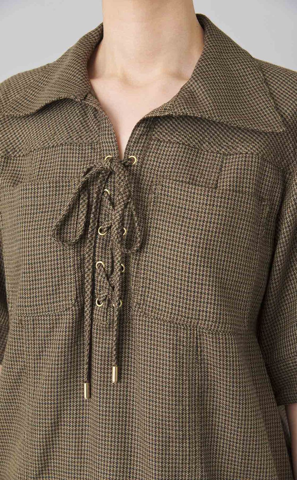 レースアップミニワンピース