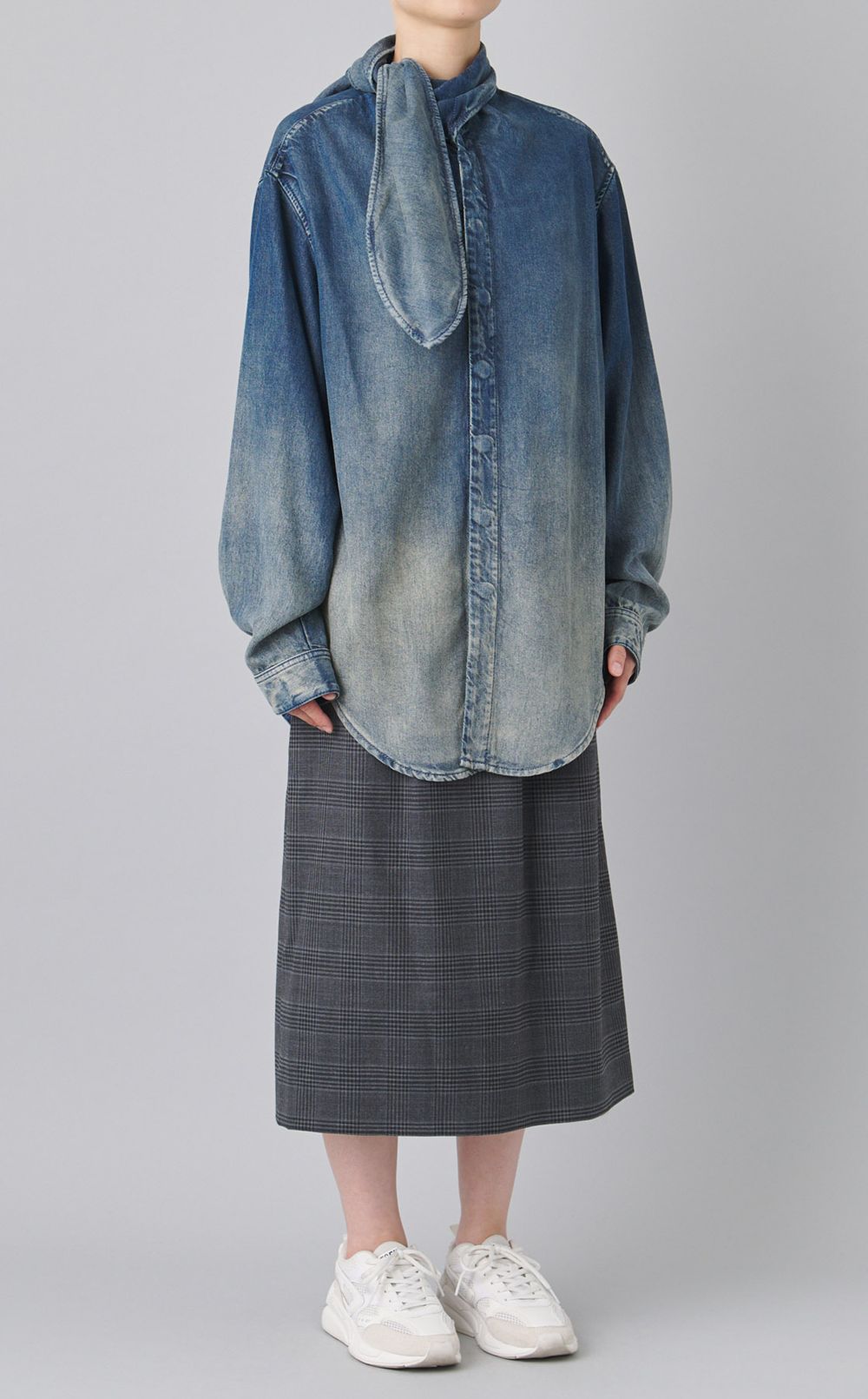 チェックサテンベストワンピース