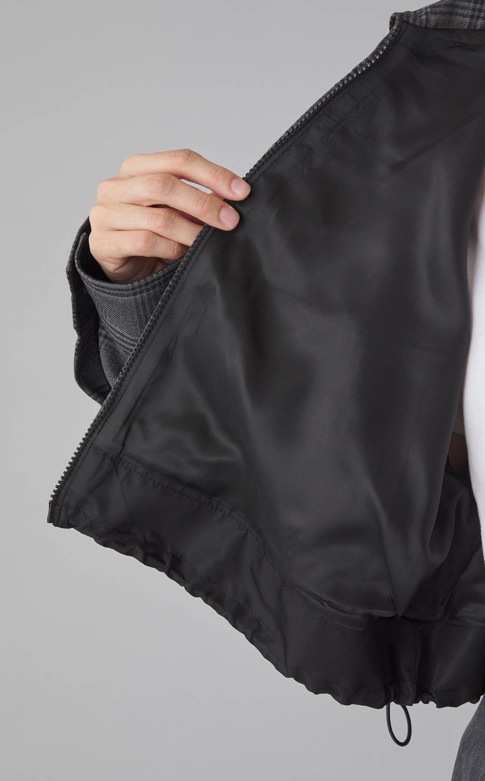 チェッククロップドブルゾン