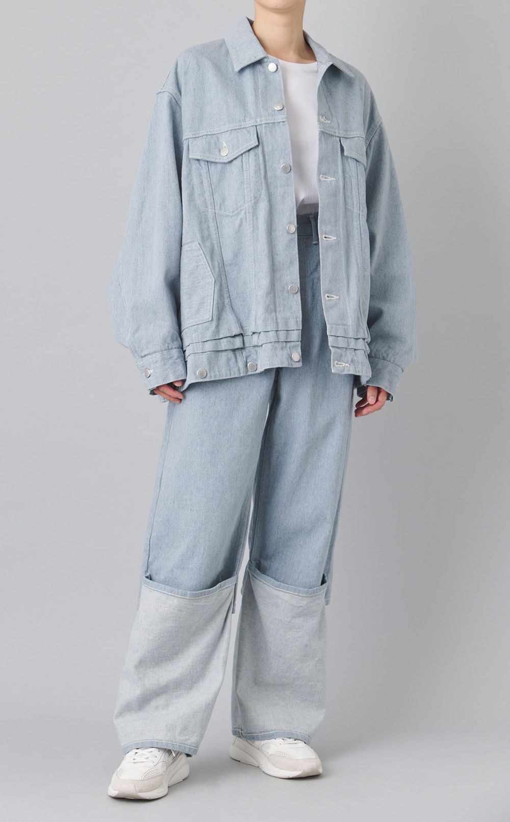 2wayフリップヘムリサイクルデニムパンツ