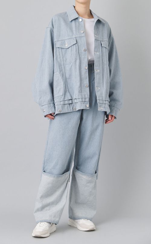 2wayフリップヘムリサイクルデニムパンツ