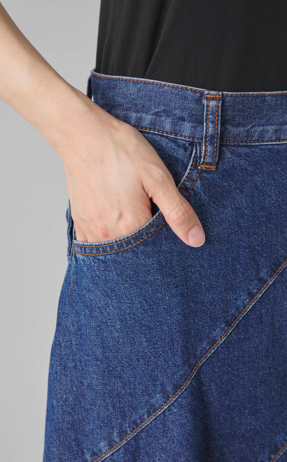 リボンバイアスデニムスカート