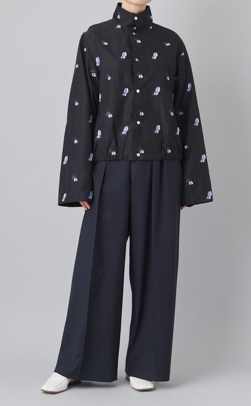 カットジャガードハイネックブルゾン