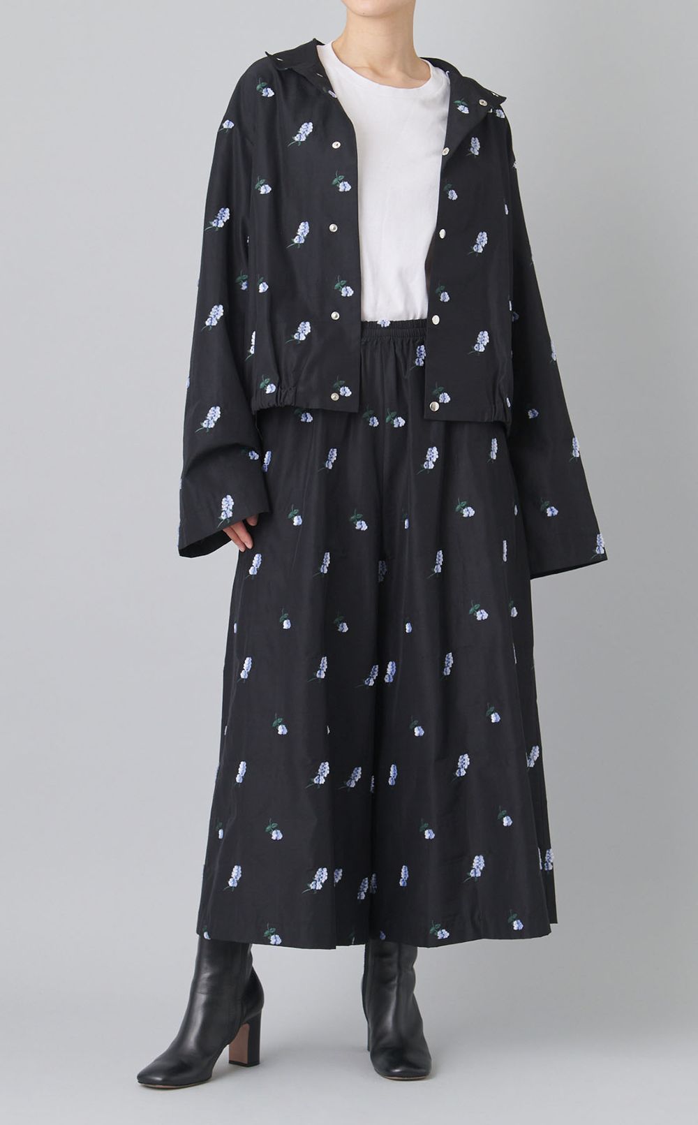 カットジャガードガウチョパンツ