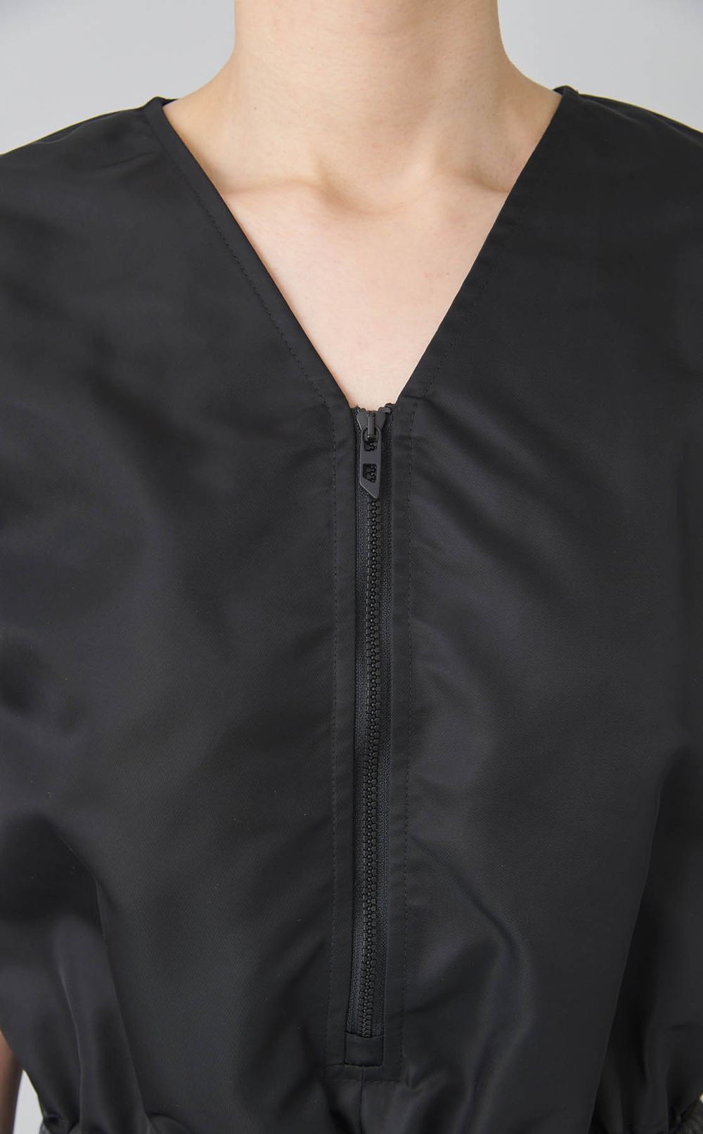 チェックサテンベストワンピース