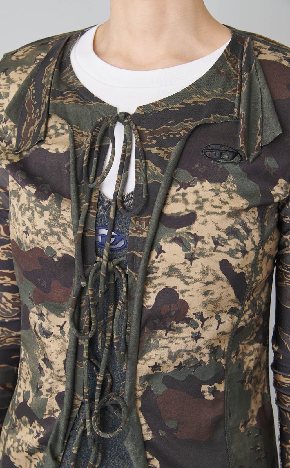 カモフラプリントブラウス