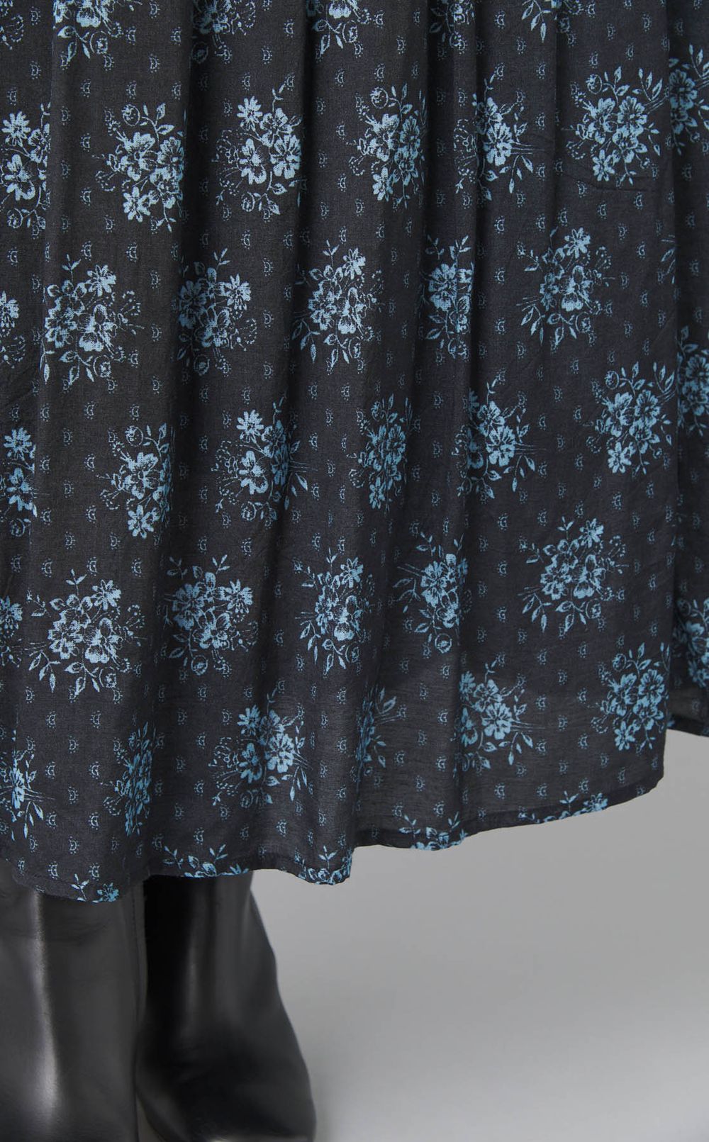 ジャガードポピープリントヨークワンピース