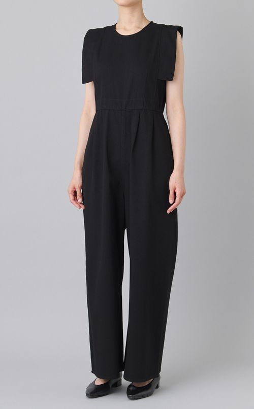 スクエアスリーブデニムオールインワン