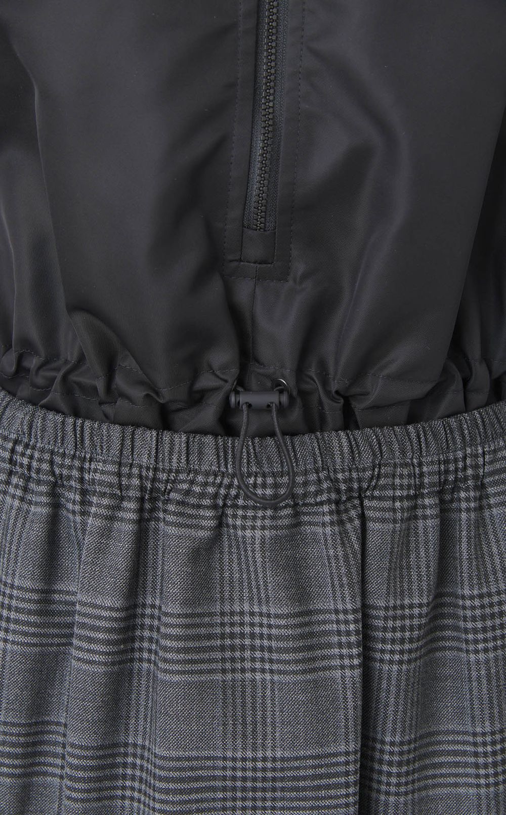 チェックサテンベストワンピース