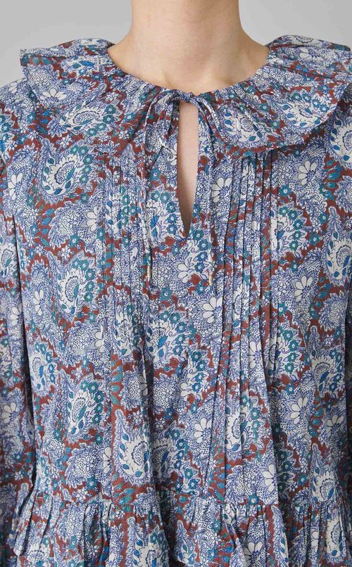 コットンオーガンザペイズリーワンピース