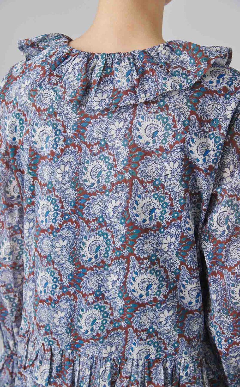 コットンオーガンザペイズリーワンピース