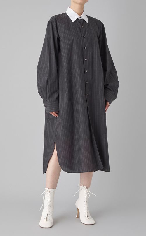 ダブルフロントコットンシャツワンピース