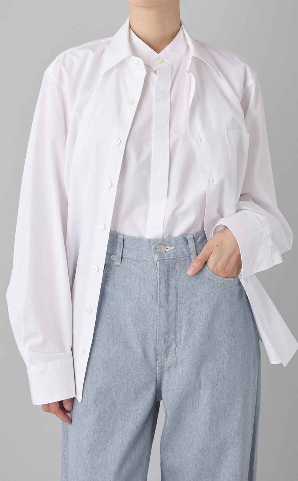 ダブルフロントストライプシャツ