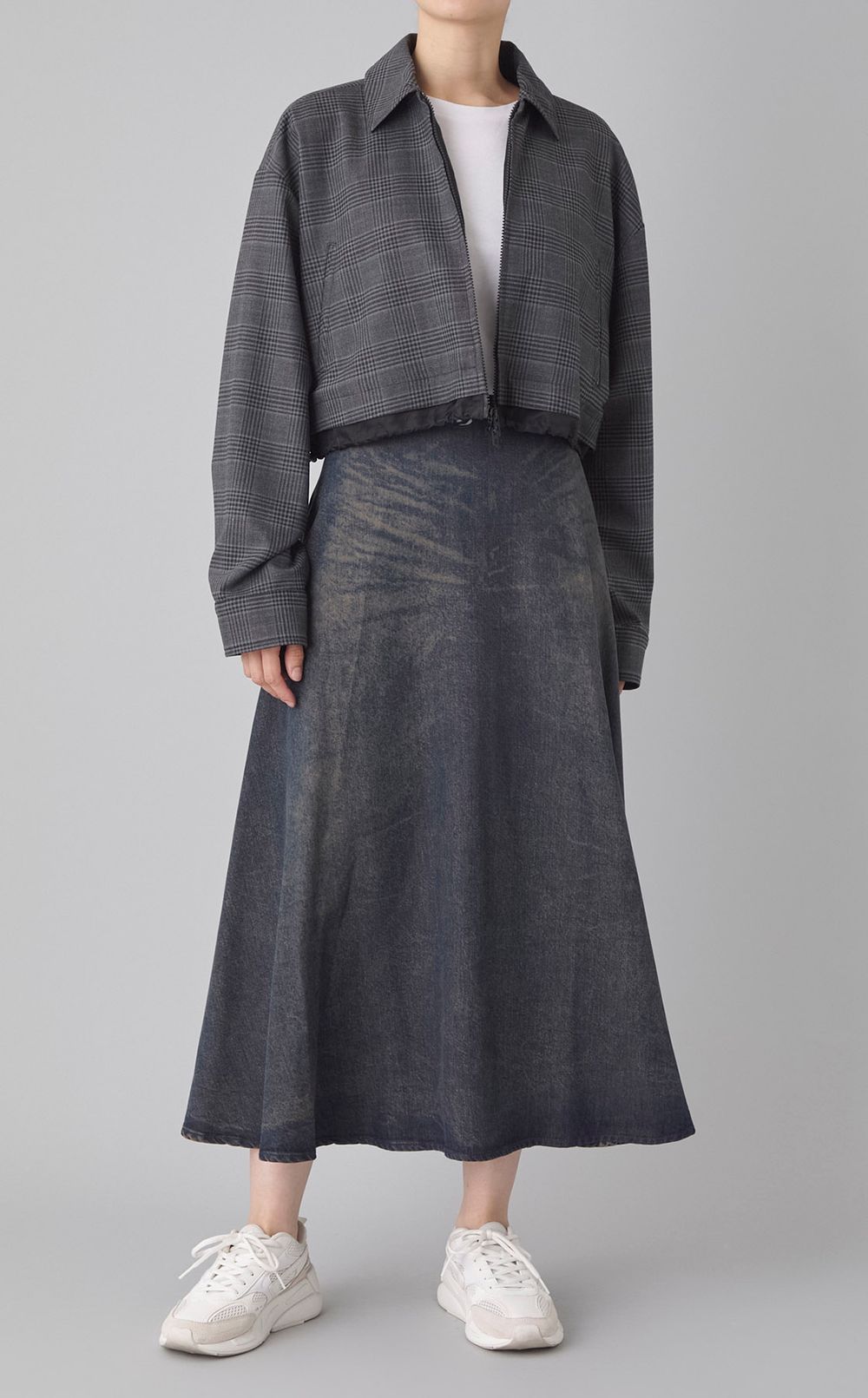 チェッククロップドブルゾン