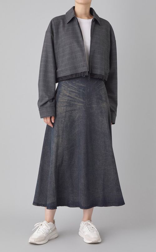 チェッククロップドブルゾン