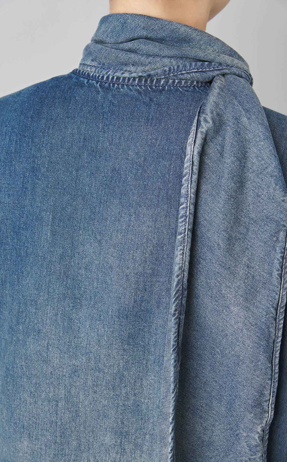 デニムボウタイブラウス