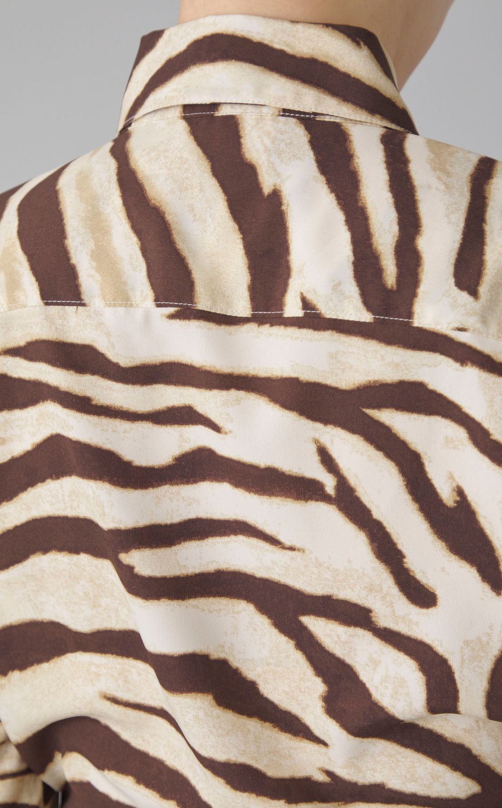 ゼブラプリントシャツワンピース