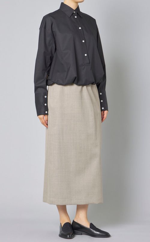 ウールツィルベルテッドロングスカート