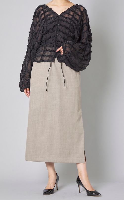 オーガンジーギャザーブラウス