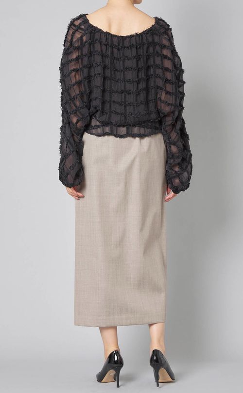 オーガンジーギャザーブラウス