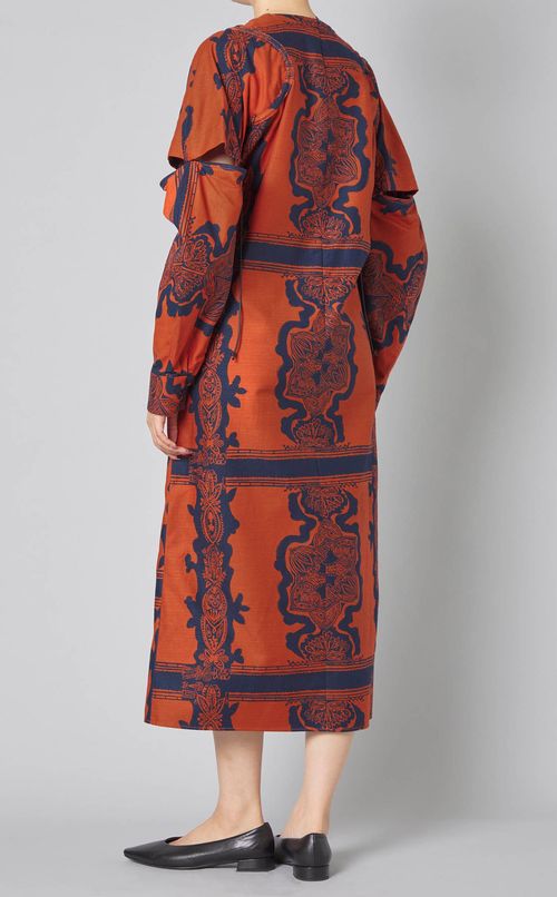 プリントウエストスナップワンピース